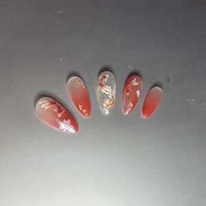 Japanese style handmade Press-on Nail (Medium Long Almond)